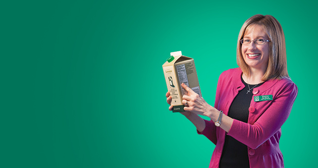 female associate holding product